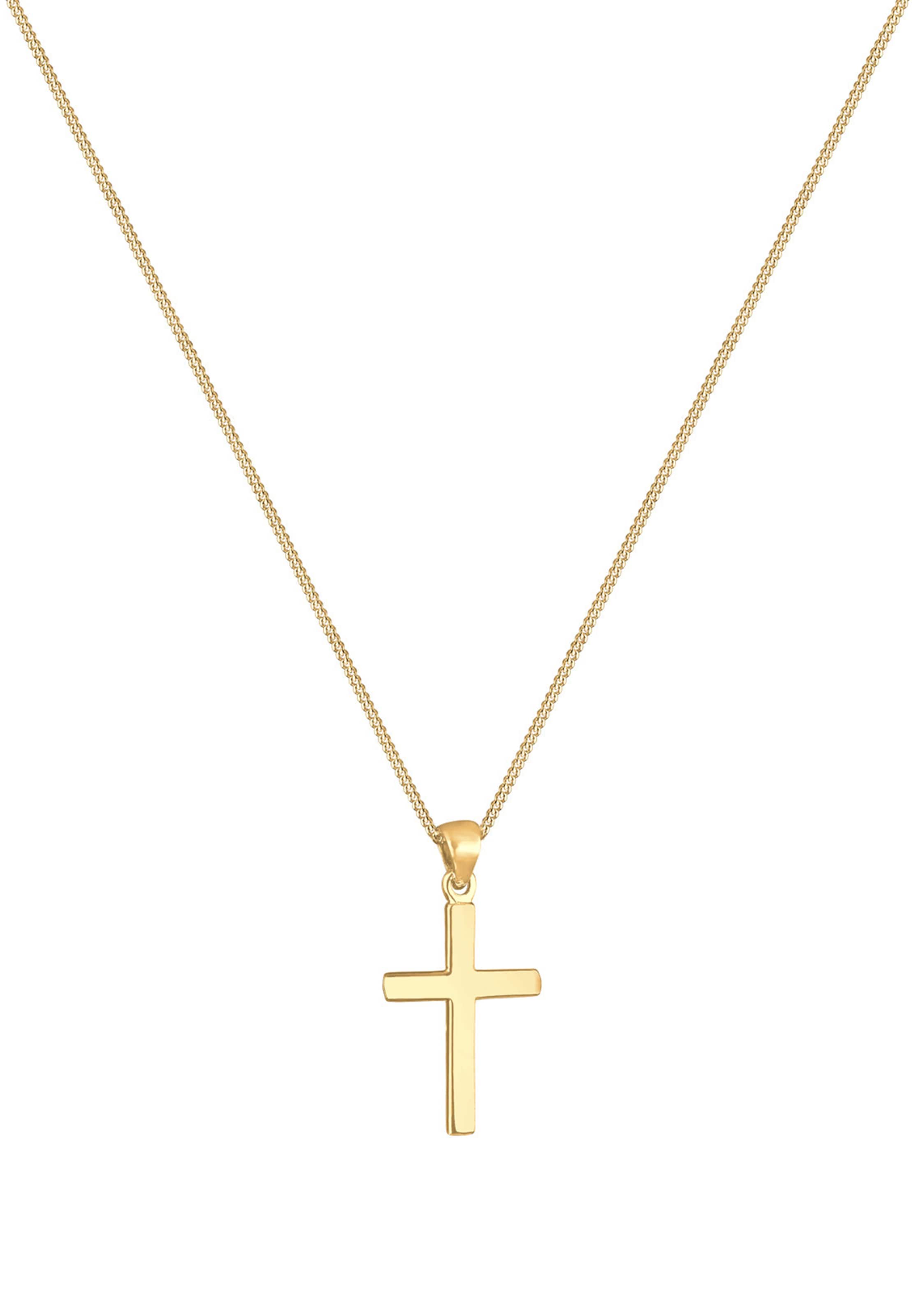 ELLI Kette 'Kreuz' in Gold: Vorderseite