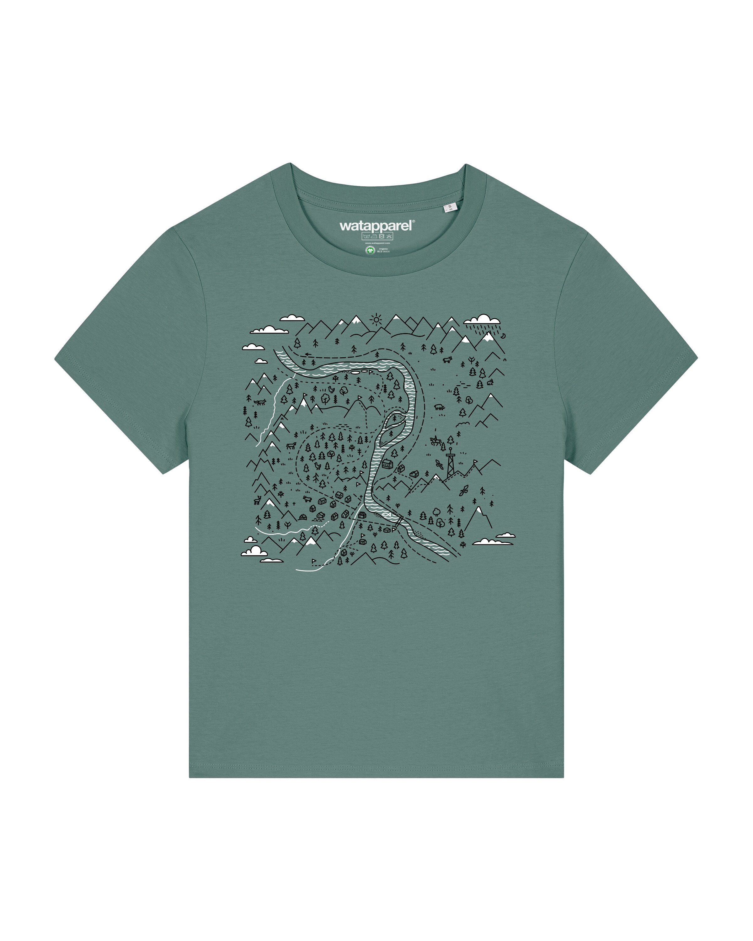 Watapparel Shirt 'Landschaft' in Groen: voorkant