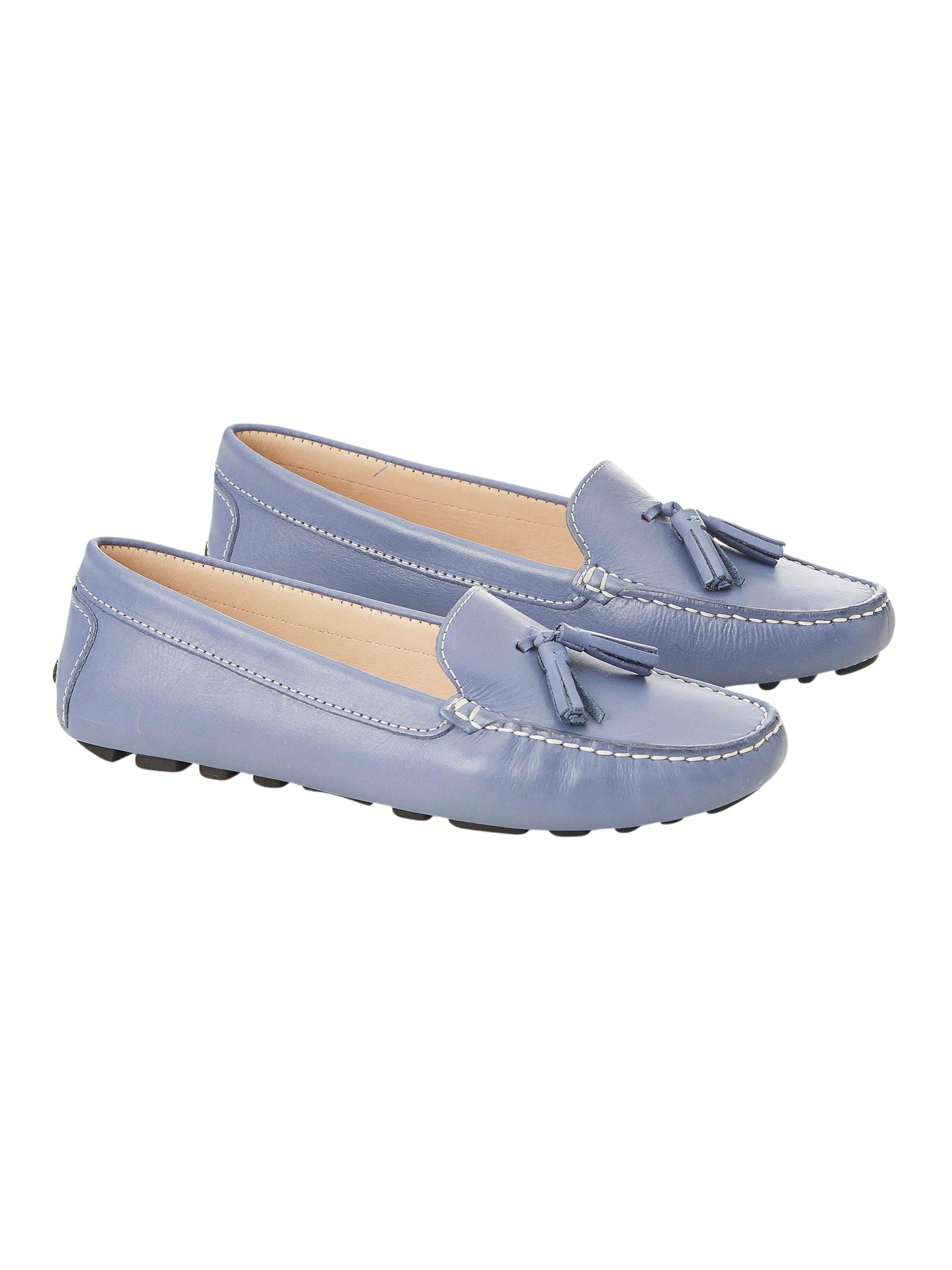 Mocassin 'Mocassin Conducteur à Glands — Bleu Denim' Mangara Atelier en bleu