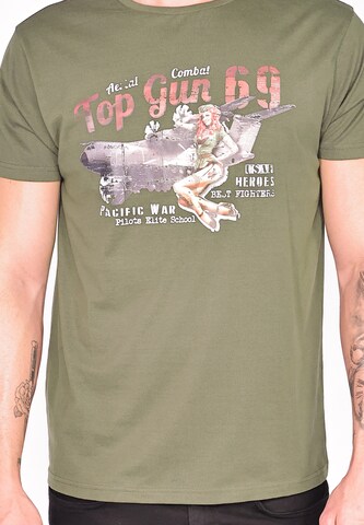 TOP GUN T-Shirt mit Top Gun Aufdruck TG20213026 ' ' in Grün