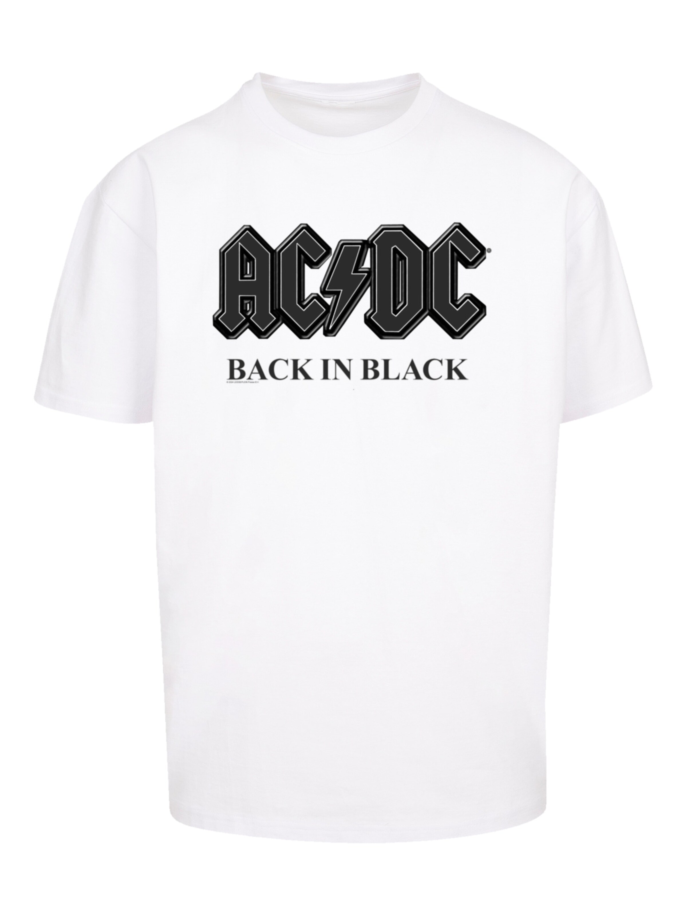 F4NT4STIC T-Shirt 'ACDC Back in Black' in Weiß: Vorderseite