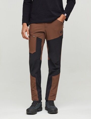 MAMMUT Regular Outdoor Pants in Brown: front