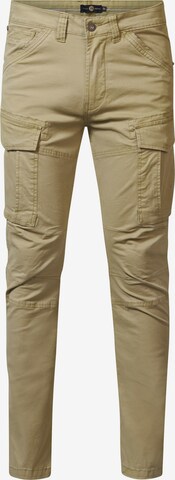 Coupe slim Pantalon cargo Petrol Industries en beige : devant