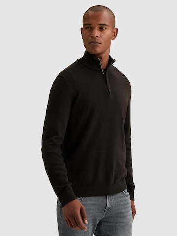 VANGUARD Pullover 'Pullover in tonal mouliné with half-zip' i sort: forside