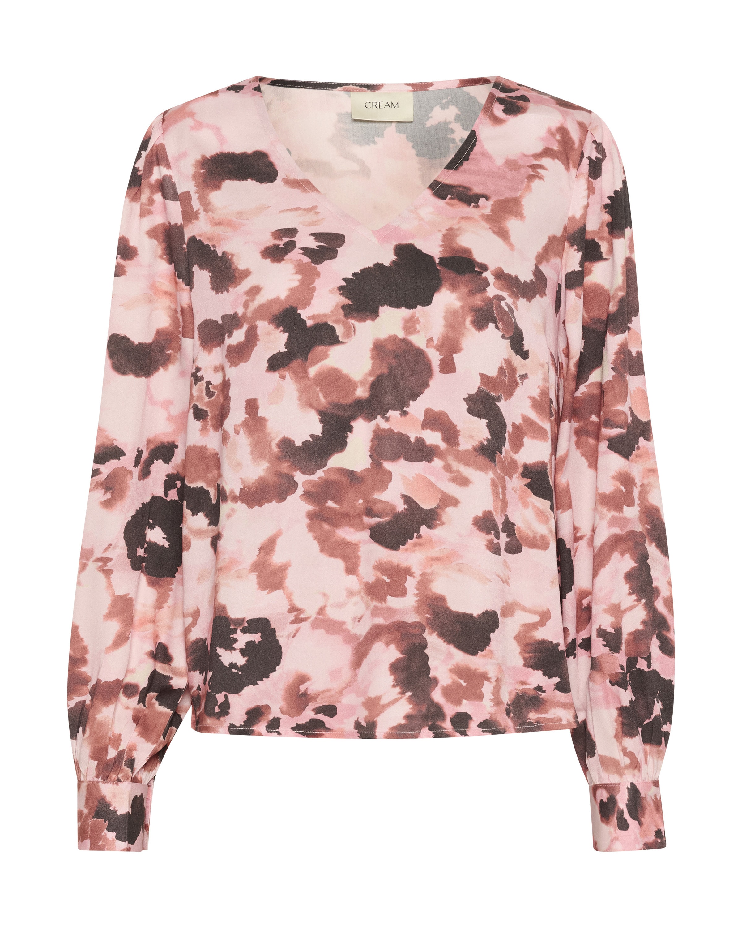 Cream Blouse 'Elena' in Roze: voorkant