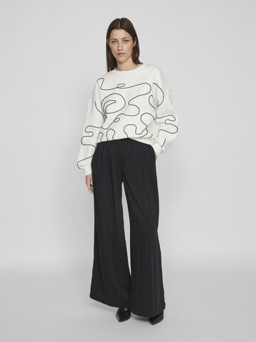 VILA Wide leg Pleat-Front Pants in Black