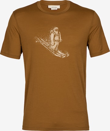 ICEBREAKER - Camisa funcionais 'Tech Lite II Skiing Yeti' em castanho: frente