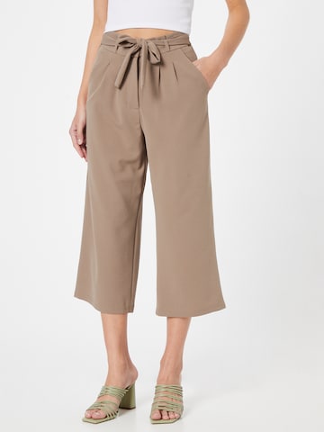 JDY Wide leg Pleat-Front Pants 'Tanja' in Grey: front