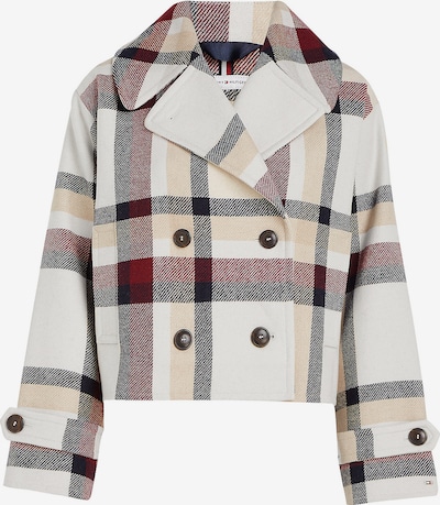 TOMMY HILFIGER Manteau mi-saison en rouge foncé / noir / blanc cassé, Vue avec produit