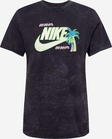 melns Nike Sportswear T-Krekls 'BEACH PARTY': no priekšpuses