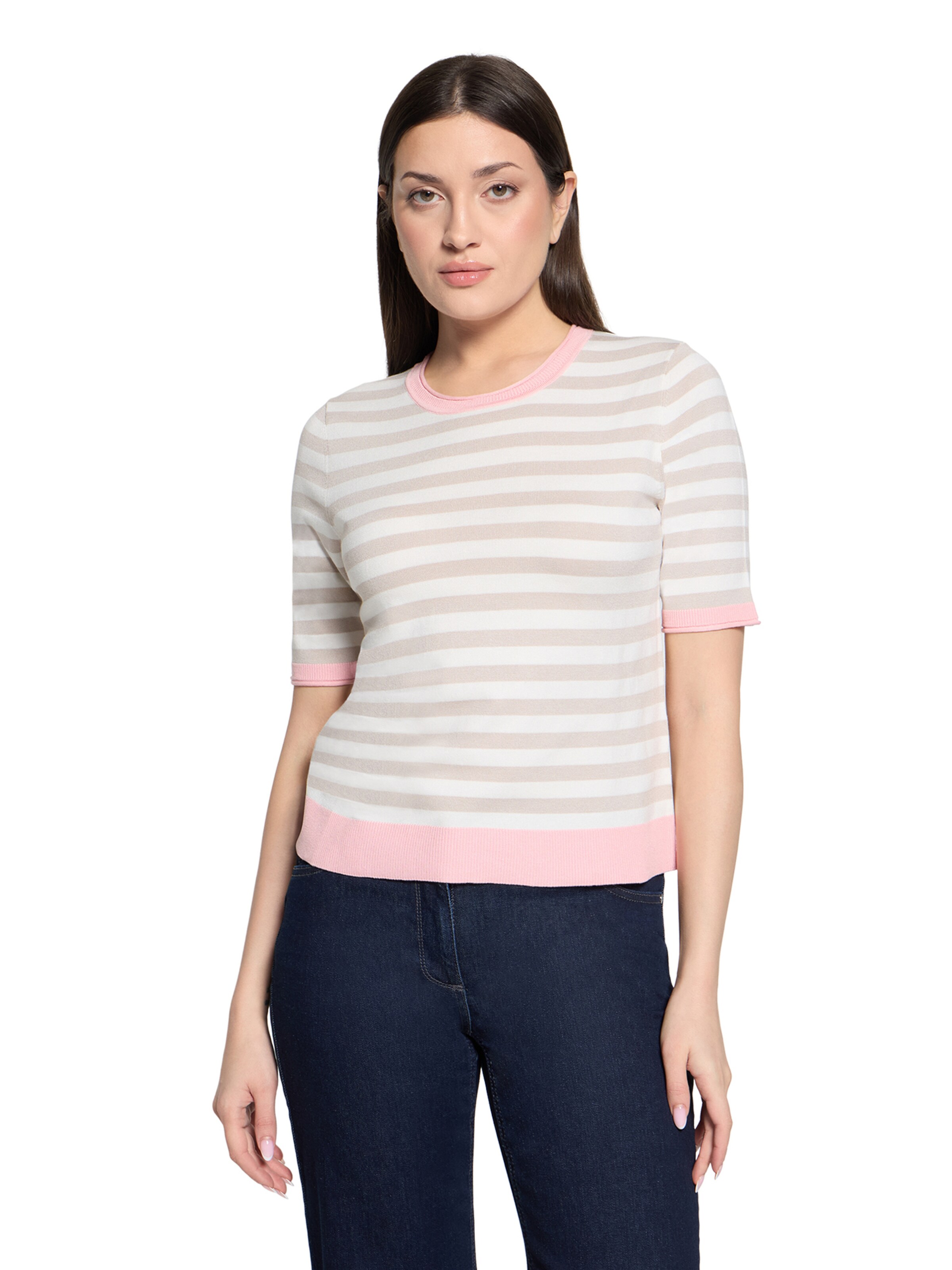 Betty Barclay Basic-Pullover kurzarm in Beige: Vorderseite