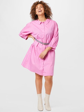 Noisy May Curve Shirt Dress 'Violet' in Pink