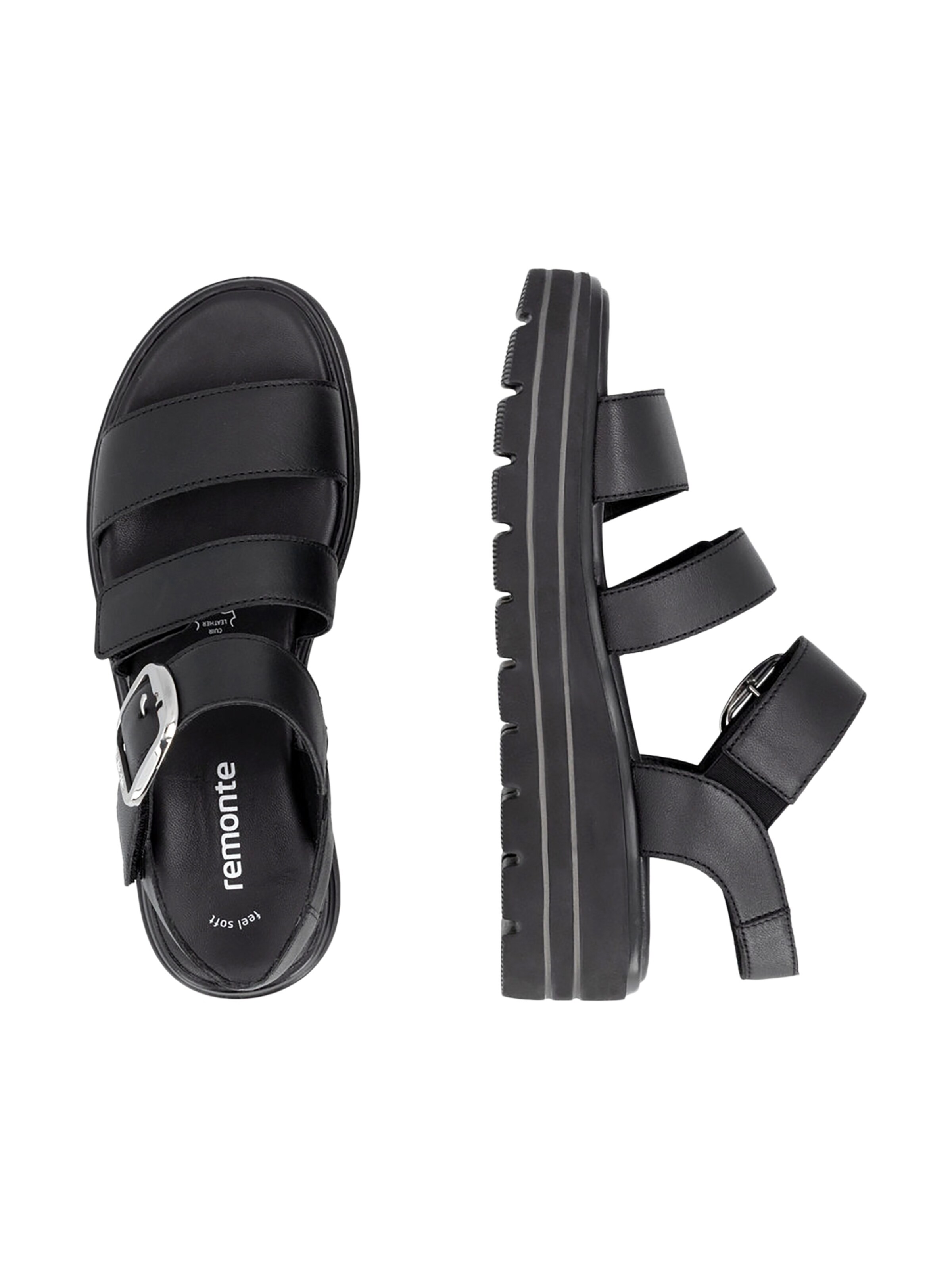 REMONTE Strap sandal in Black