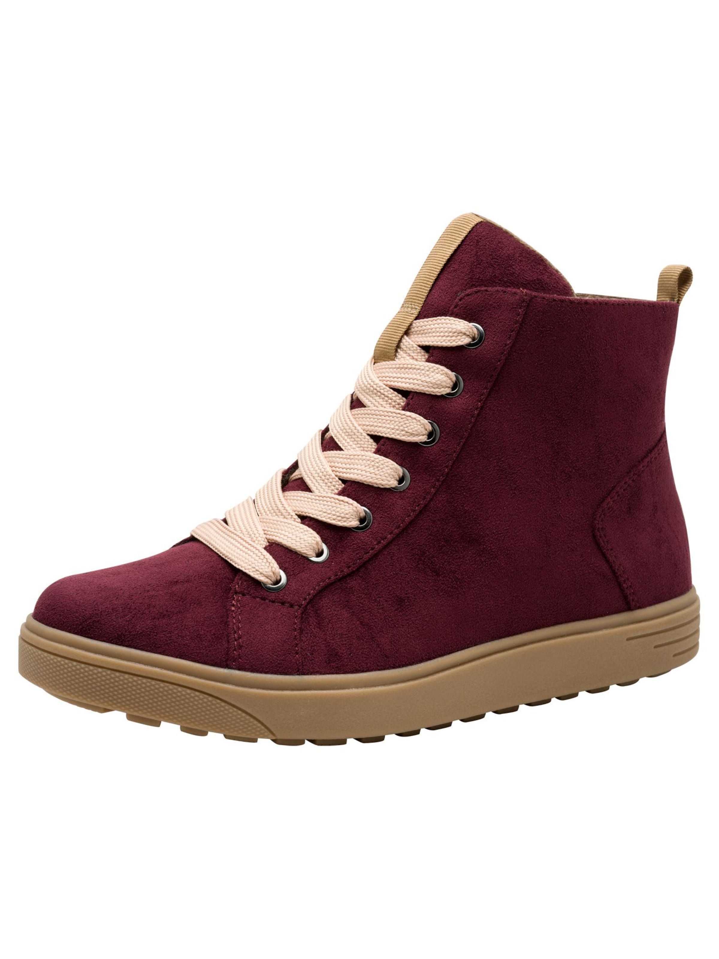 JANA Sneakers hoog in Rood: voorkant