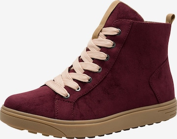 JANA Sneakers hoog in Rood: voorkant