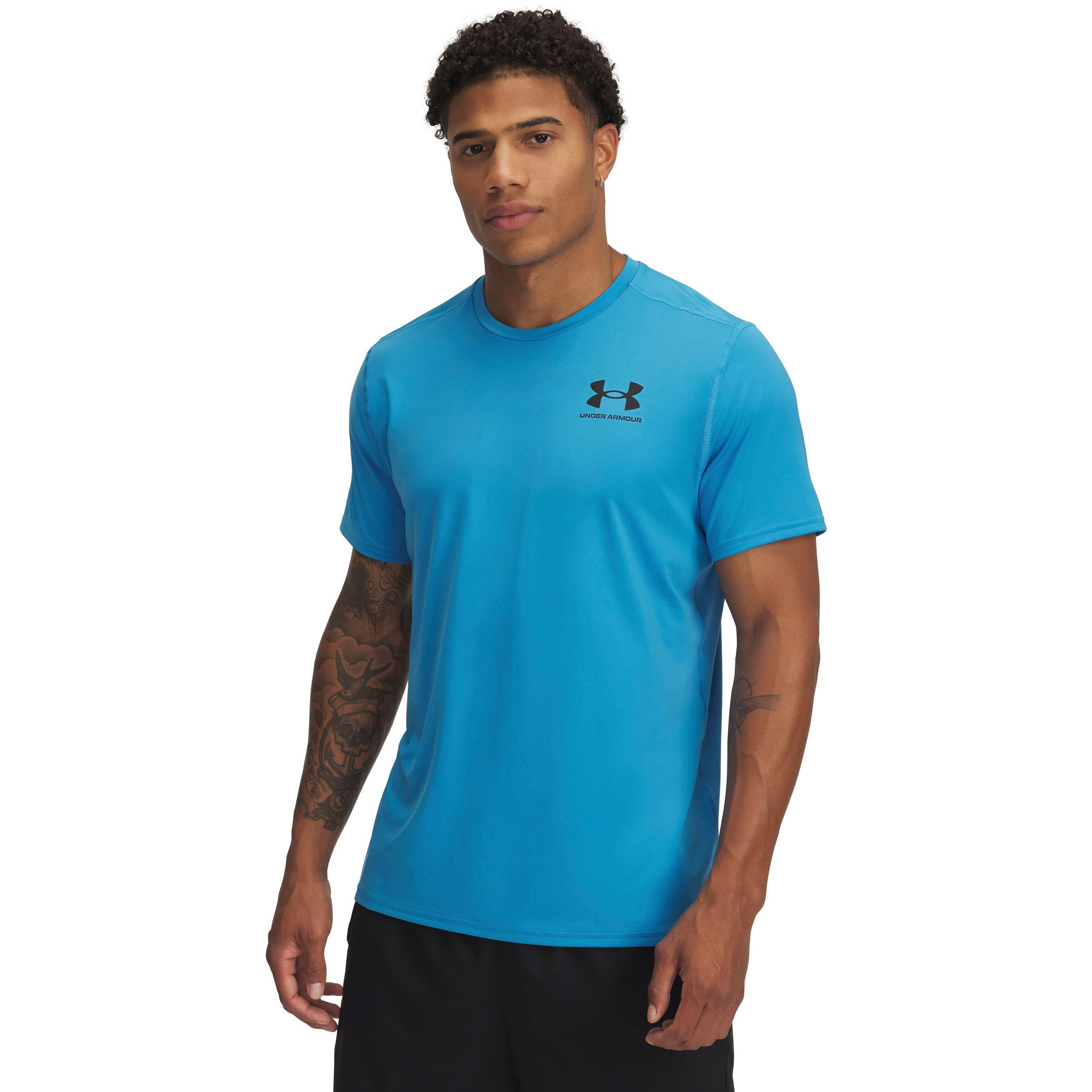 UNDER ARMOUR Performance Shirt 'Heatgear Fitted' in Blue: front