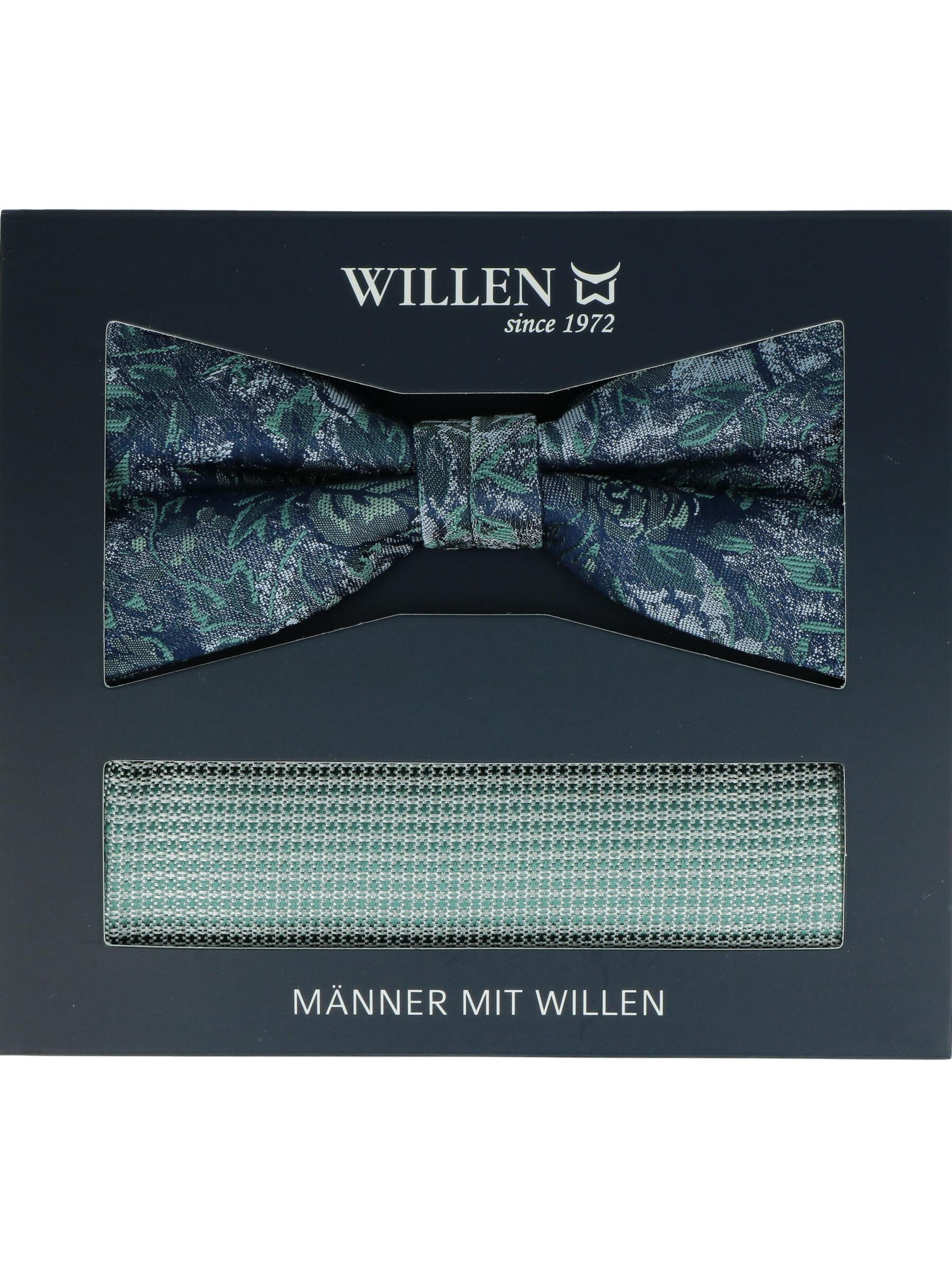 WILLEN Bow Tie 'Set Floral/ Uni' in Green
