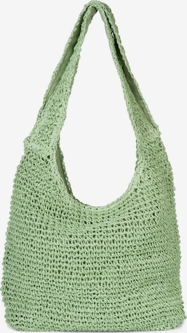 styleBREAKER Schultertasche 'Papierstroh Beuteltasche' in Grün: Vorderseite