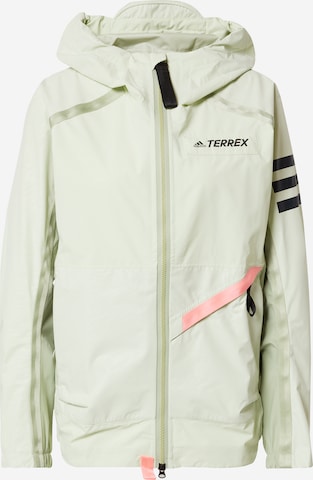 adidas Terrex Zunanja jakna | zelena barva: sprednja stran
