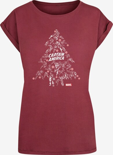 ABSOLUTE CULT T-shirt 'Captain America - Christmas Tree' en rouge / blanc, Vue avec produit