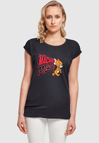 ABSOLUTE CULT Shirt 'Tom and Jerry - Macho Mouse' in Blauw: voorkant