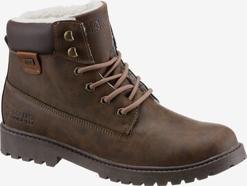 Man's World Lace-Up Boots in Brown