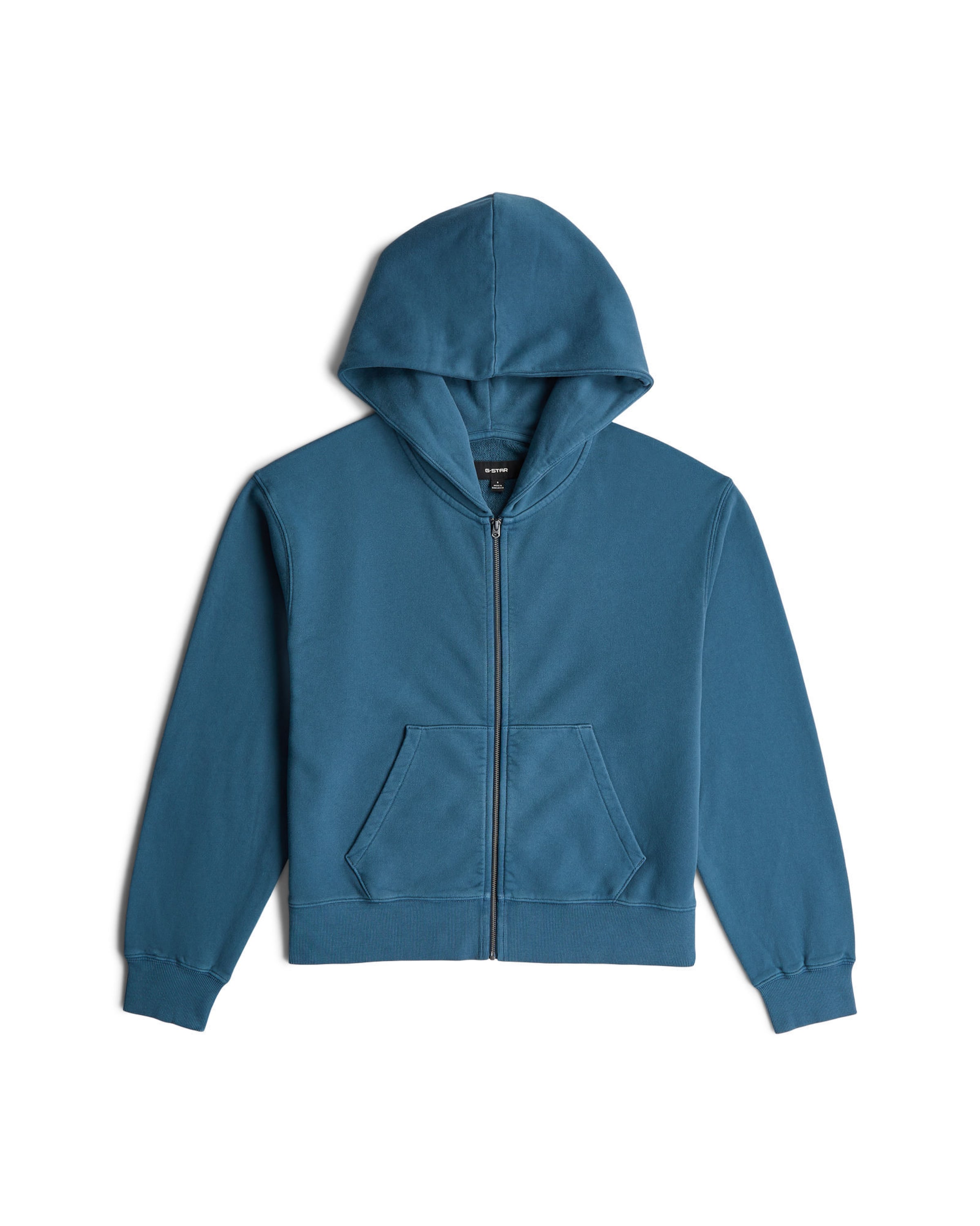 G-STAR Sweatshirt 'Modern Basic Relaxed Hooded Zip Thru Sweater' in Blauw: voorkant