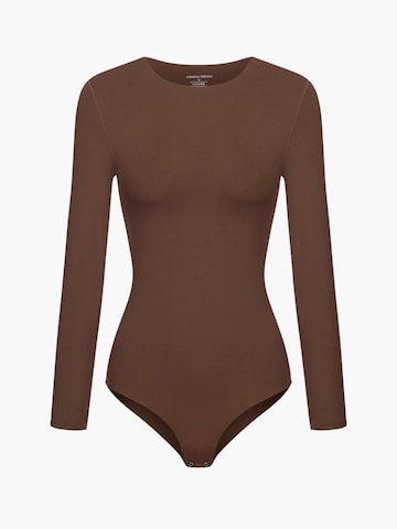 cfab (formerly creamy fabrics) Body 'Crew Neck Longsleeve Bodysuit'‌‌‌‌ in Braun: Vorderseite