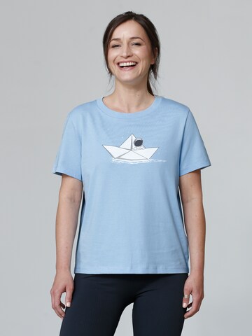 T-shirt 'Astronaut in paper boat' Watapparel en bleu : devant