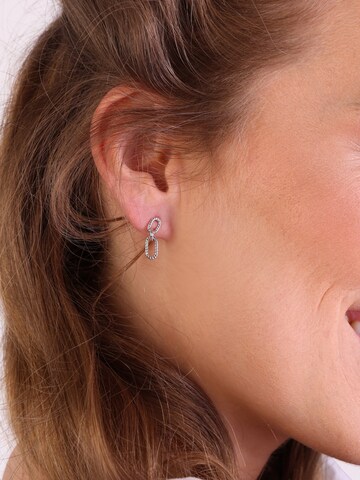 Boucles d'oreilles Lucardi en argent : devant