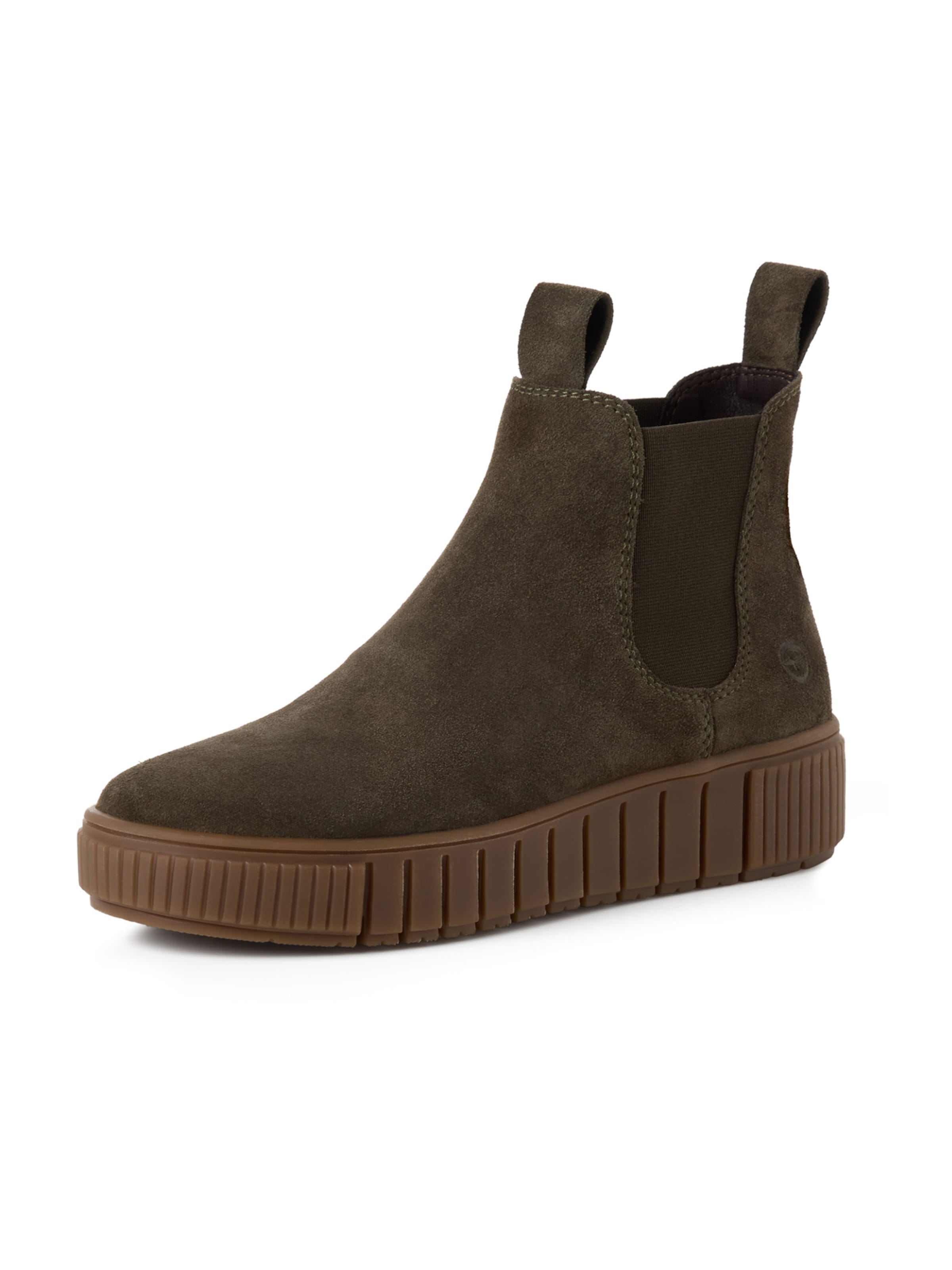 Tamaris Chelsea Boots in Green: front