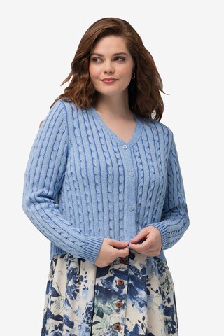 Ulla Popken Knit Cardigan in Blue: front