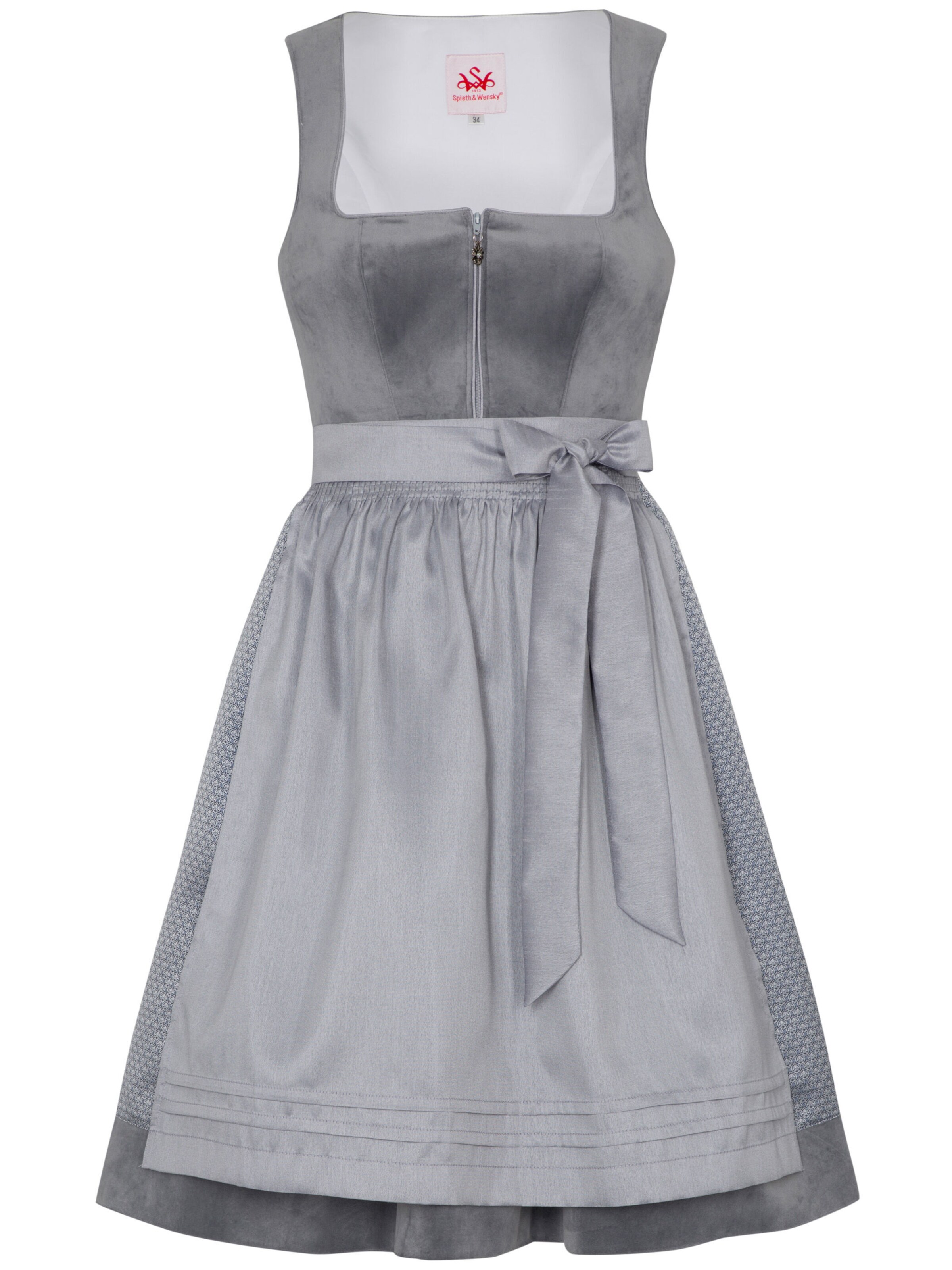 SPIETH & WENSKY Dirndl 'Fiedler' in Silver: front