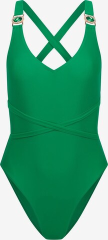 Moda Minx T-shirt Swimsuit in Green: front