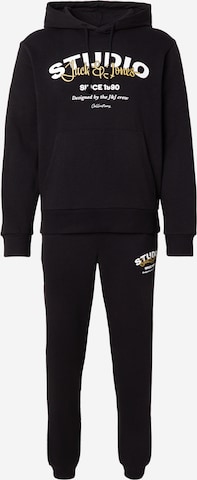 JACK & JONESJogging komplet 'JJYUKI' - crna boja: prednji dio