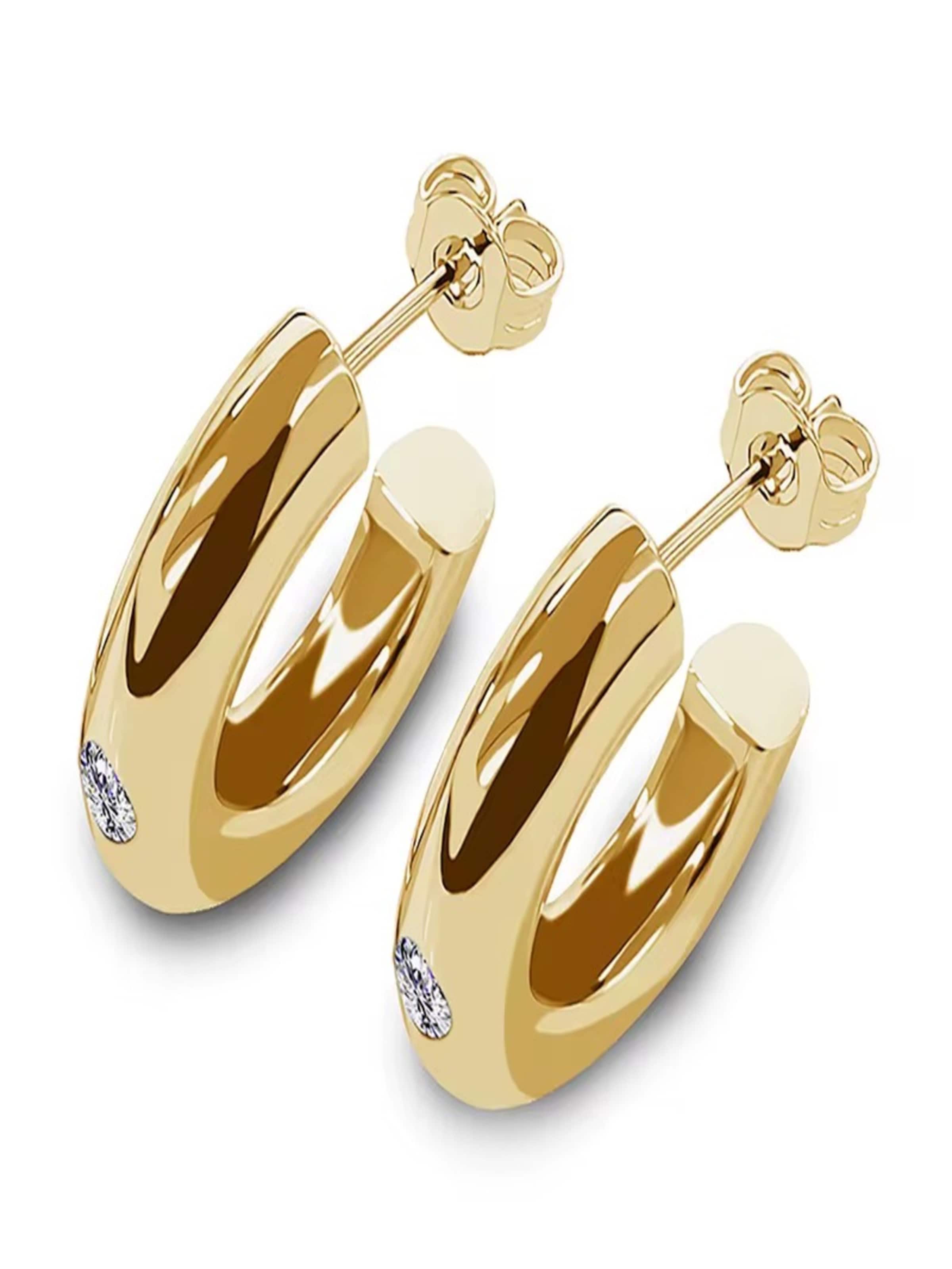 ROUGEMONT Jewellery Earrings 'Trendige Creolen 18K hochglanz Veredelung' in Gold