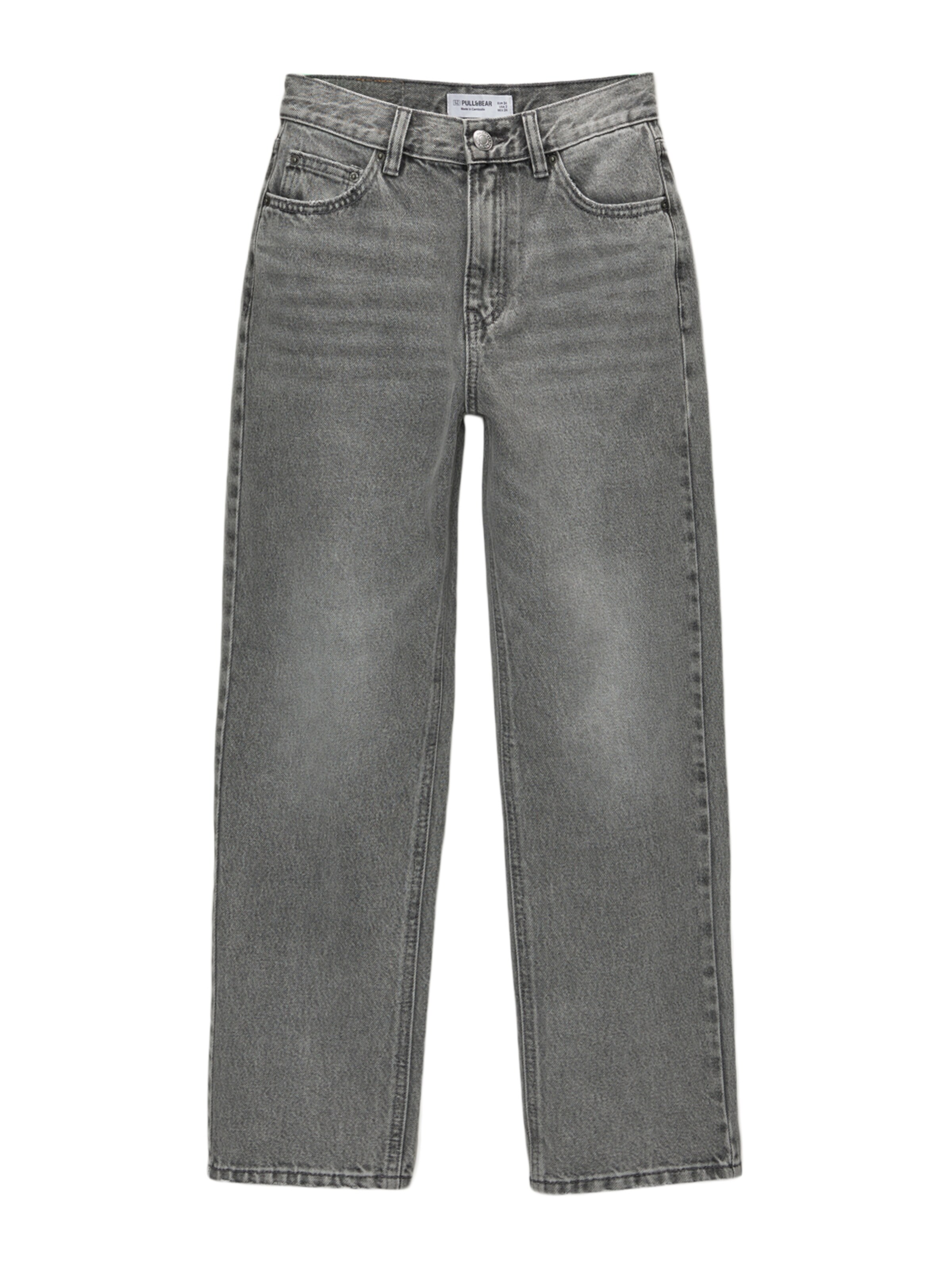 Jeans de la Pull&Bear pe gri: față