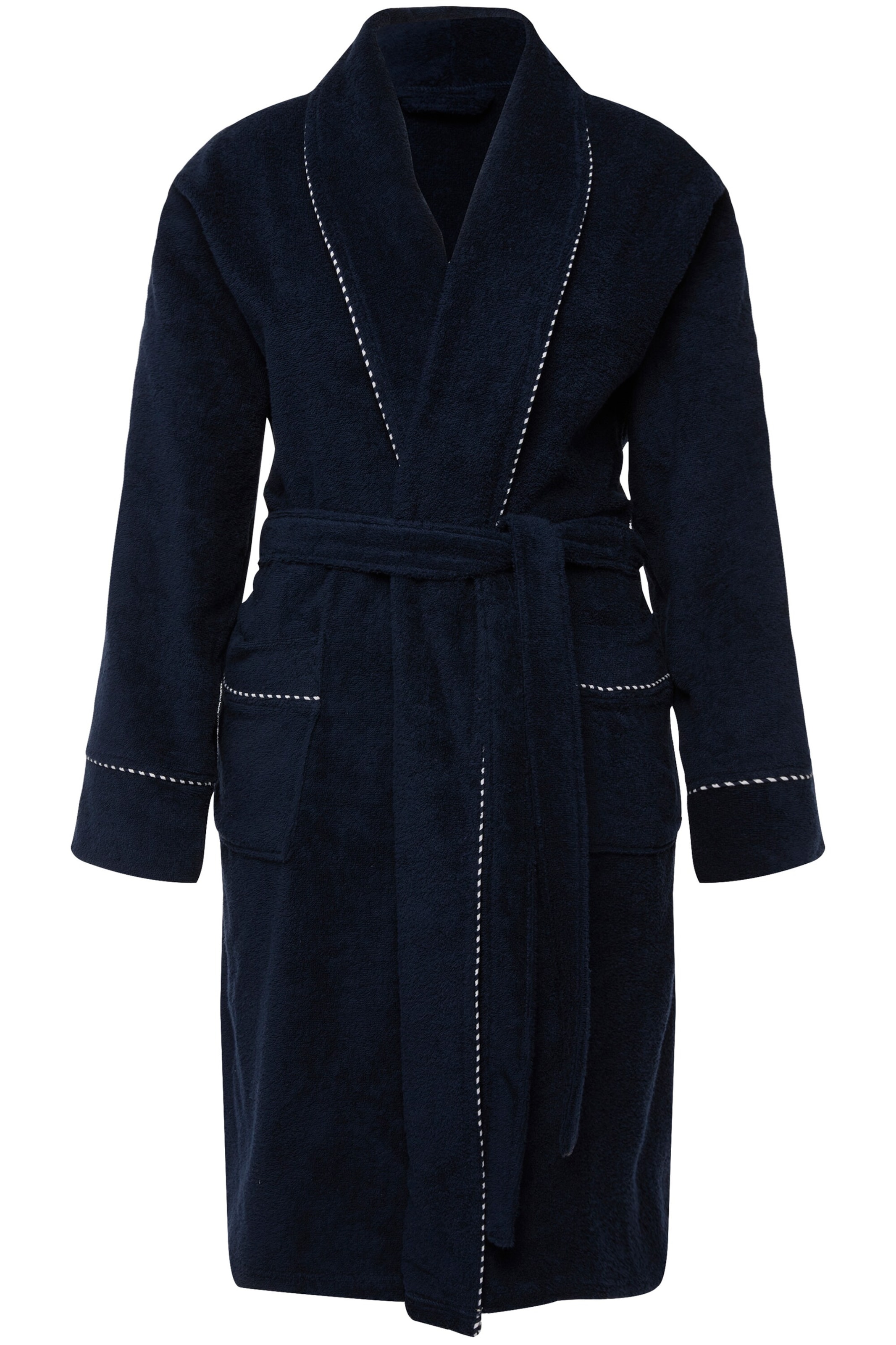 Ulla Popken Bathrobe short in Blue: front