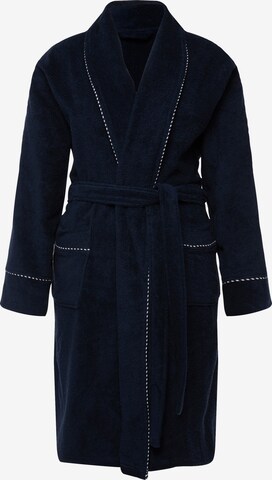 Ulla Popken Short Bathrobe in Blue: front