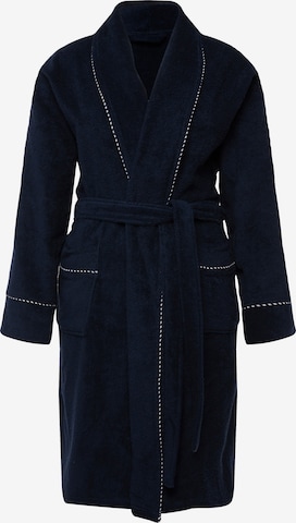 Ulla Popken Short Bathrobe in Blue: front