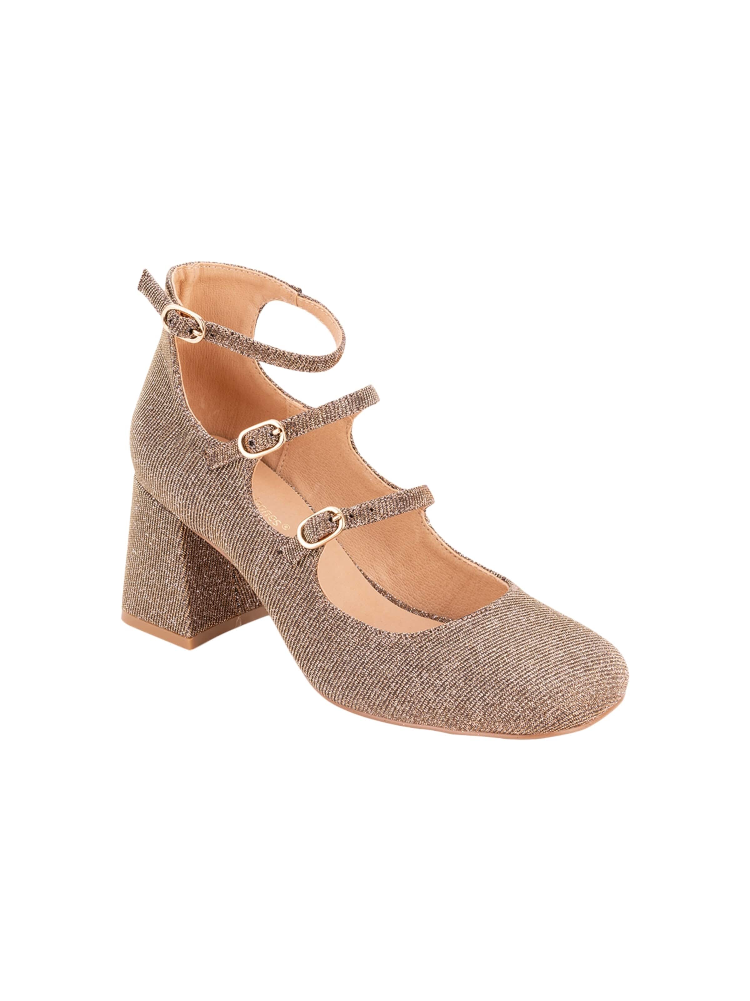 Ballerina 'Delphine – Ballerinas mit Absatz aus Leder' di Les Tropéziennes in beige