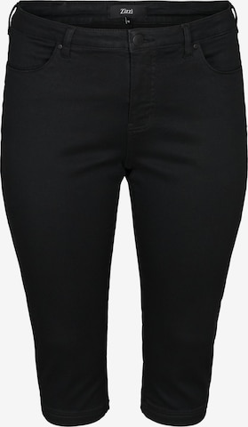 Zizzi Slimfit Jeans 'Amy' in Zwart: voorkant