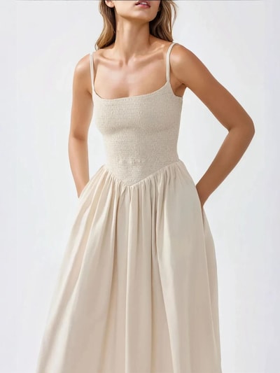 Hiccup Jurk in de kleur Taupe, Productweergave