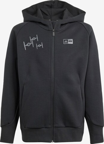 ADIDAS SPORTSWEAR Zip-Up Hoodie 'Star Wars' in Black: front