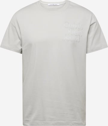 T-Shirt 'DIFFUSED STACKED' Calvin Klein Jeans en gris : devant