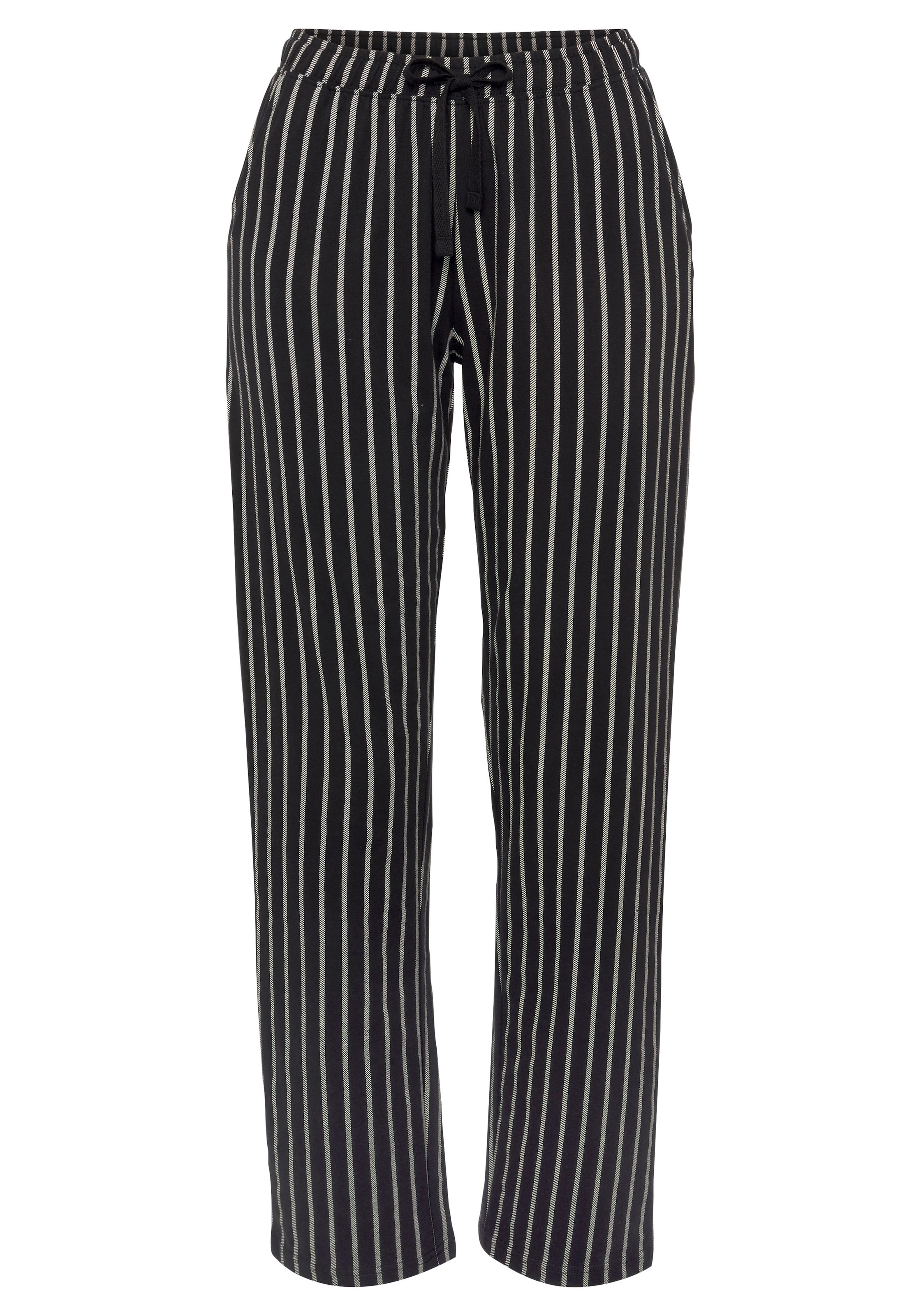 VIVANCE Pyjamahose in Schwarz: Vorderseite