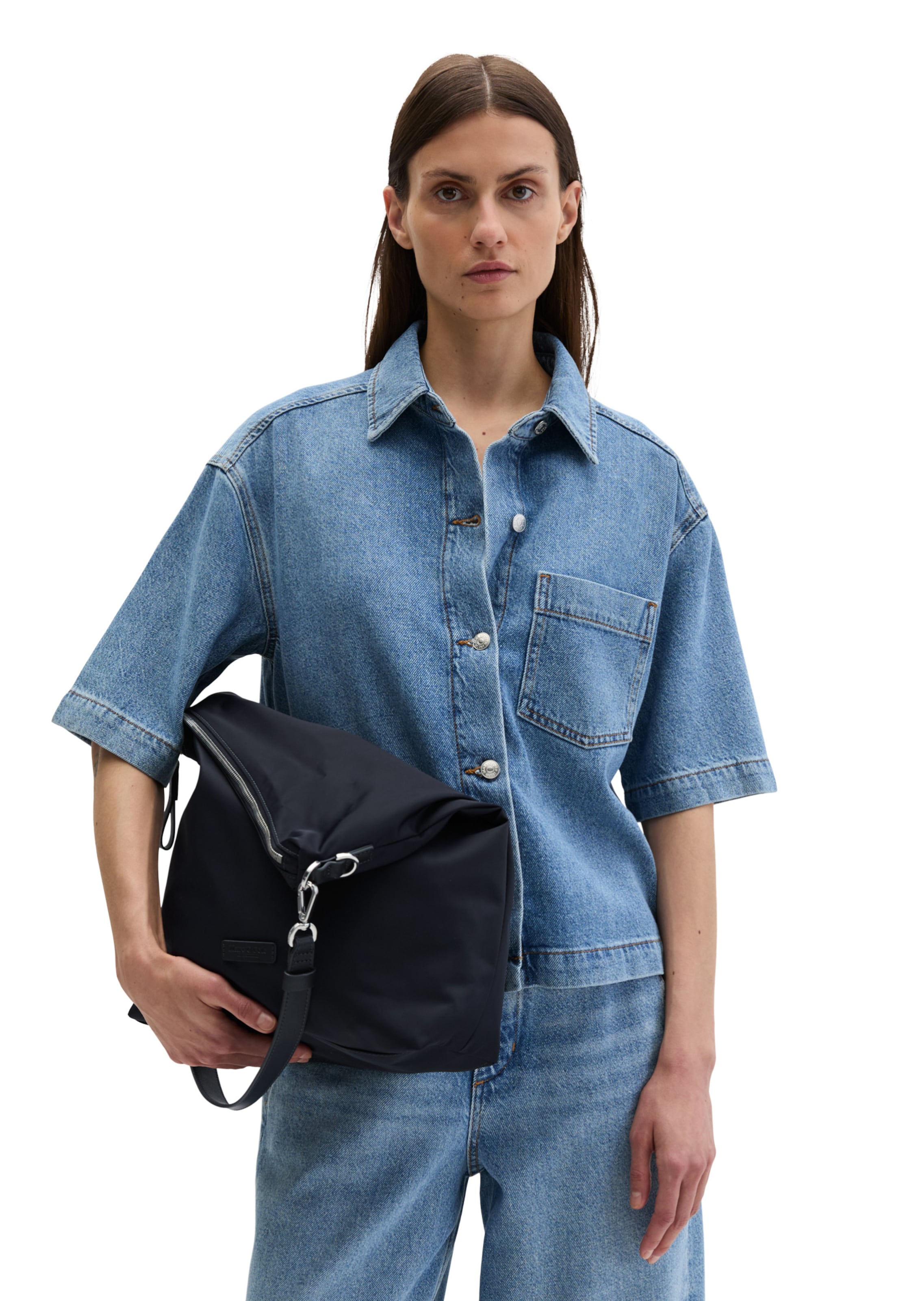 Marc O'Polo Schoudertas in Blauw: voorkant