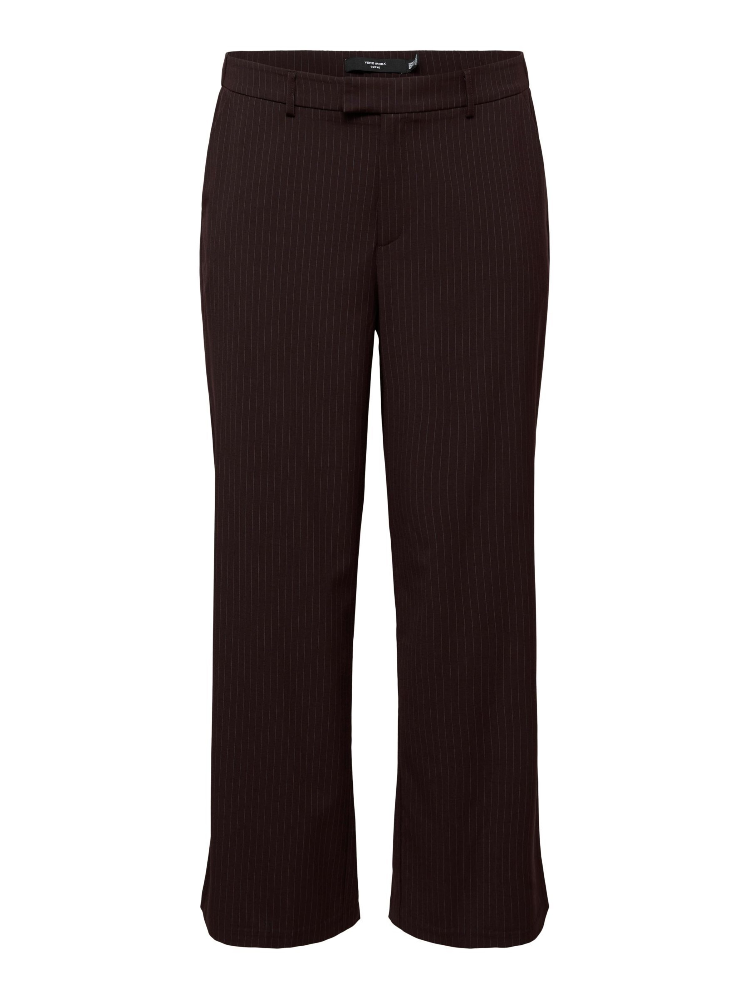 Vero Moda Curve Regular Trousers 'RIVA' in Brown: front
