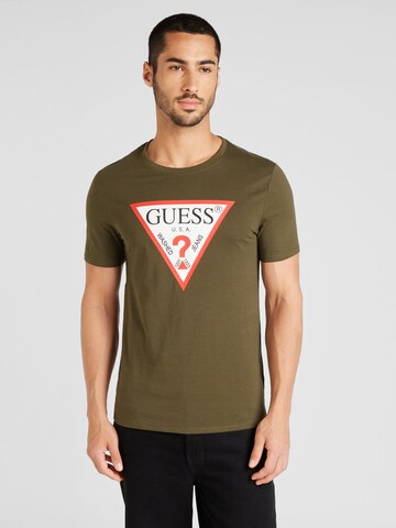 GUESS T-shirt i grön: framsida