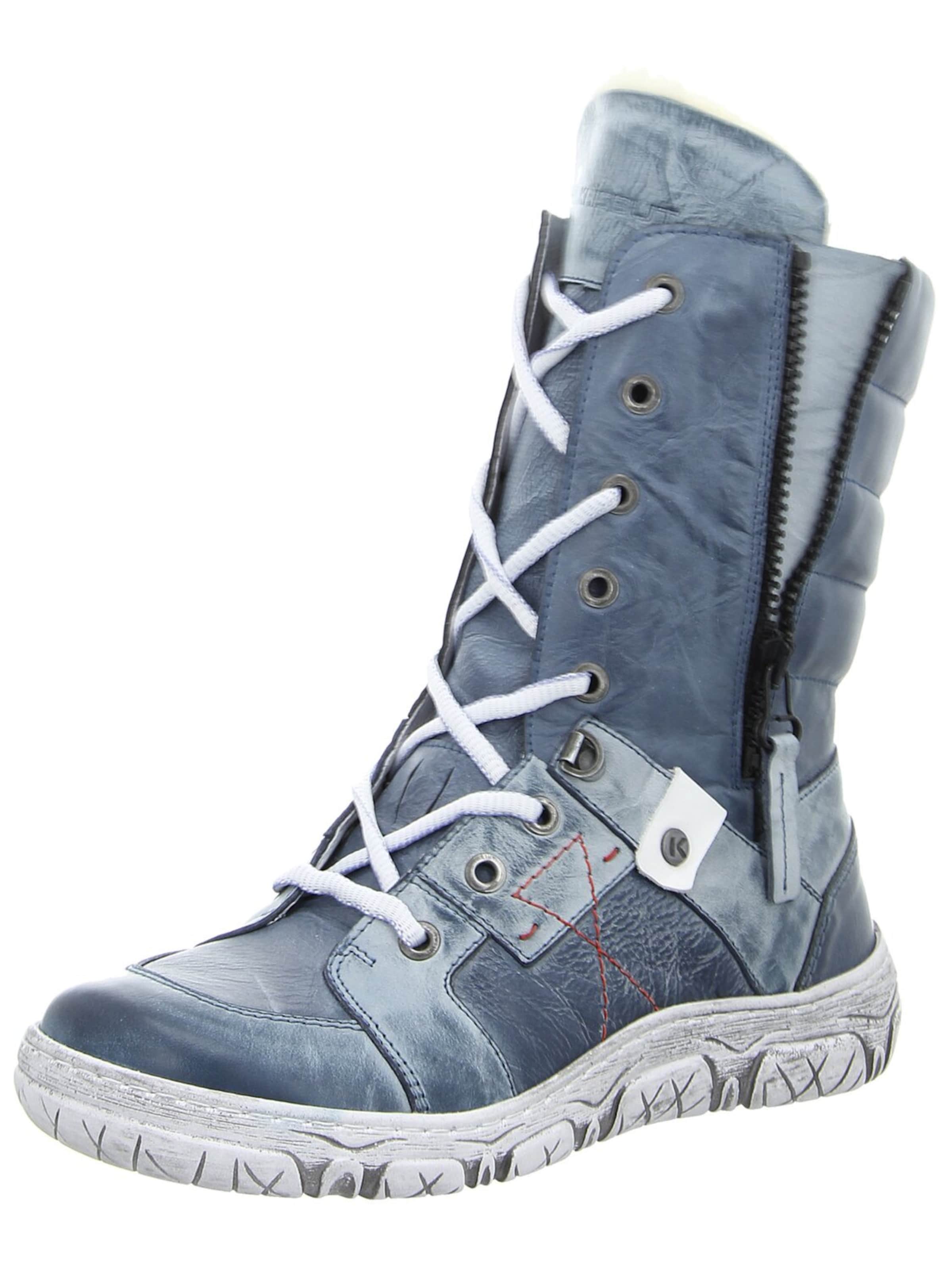 KRISBUT Schnürstiefel 'Damen Stiefelette 3310-1 Echt Leder in blau' in Blau: Vorderseite